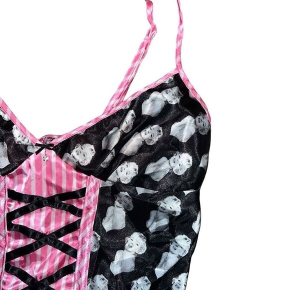 SHIRLEY OF HOLLYWOOD Marilyn Monroe Satin Corset Top Size M - Picture 3 of 7